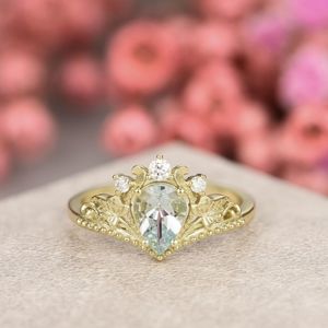 Saphirine Natural Aquamarine Ring Size 10